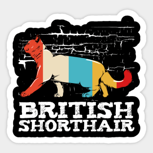 British Shorthair - Retro Style Cat Vintage Kitty Sticker